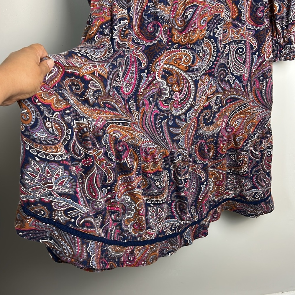 Canyon retreat Paisley Print Women's Dress size 2xp stretch comfortable boho - Picture 5 of 14